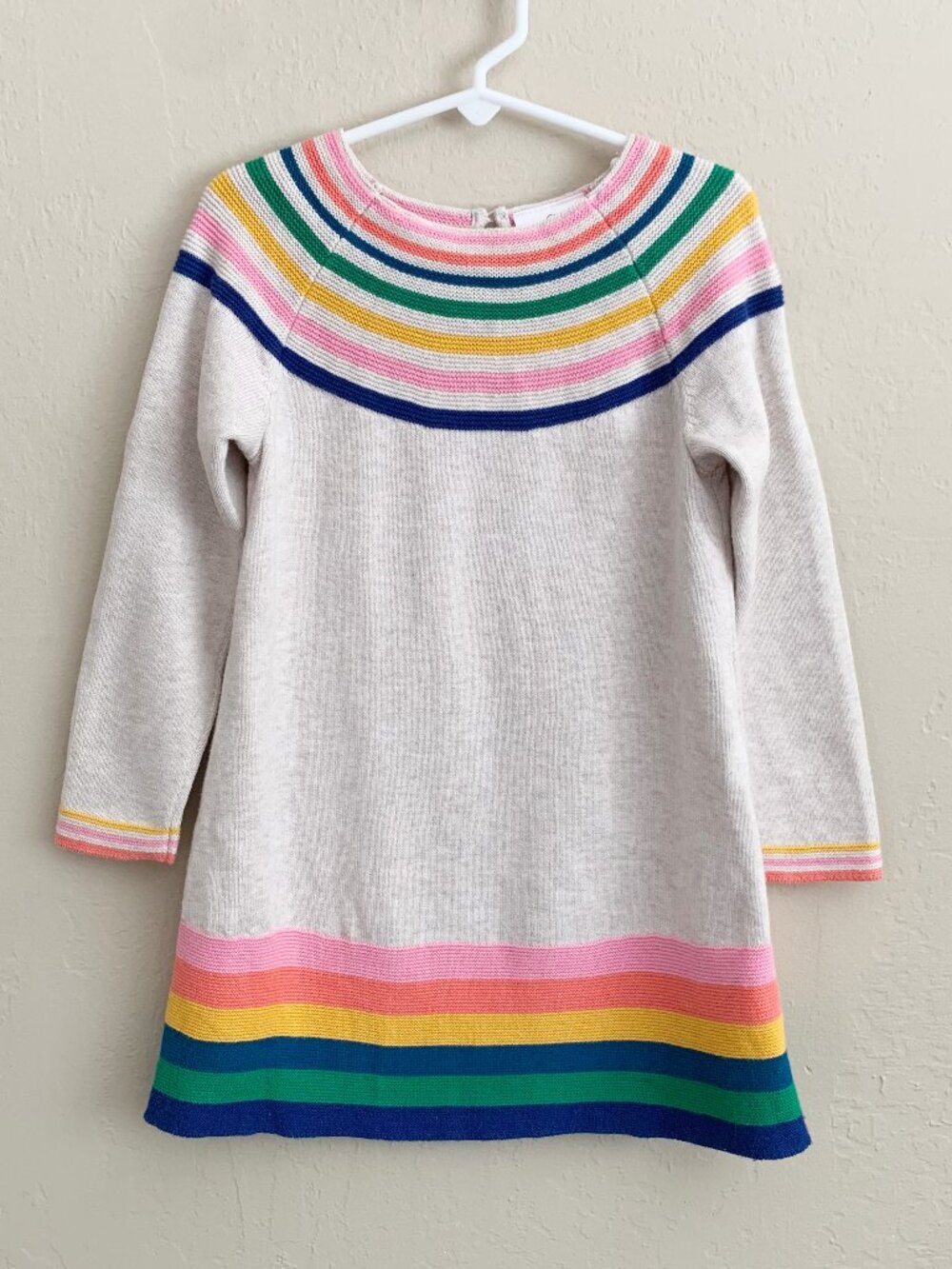 Hanna Anderson Rainbow Stripe Sweater Dress • 100 (4 Years)